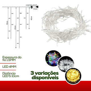 cascada 400 leds para natal